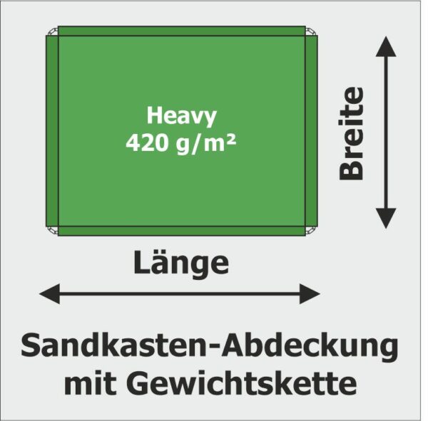 Sandkasten-Abdeckung Heavy mit Gewichtskette